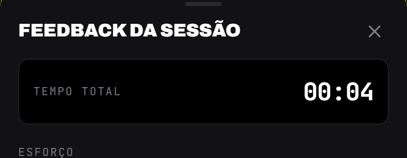 O crono total exibido no topo da folha