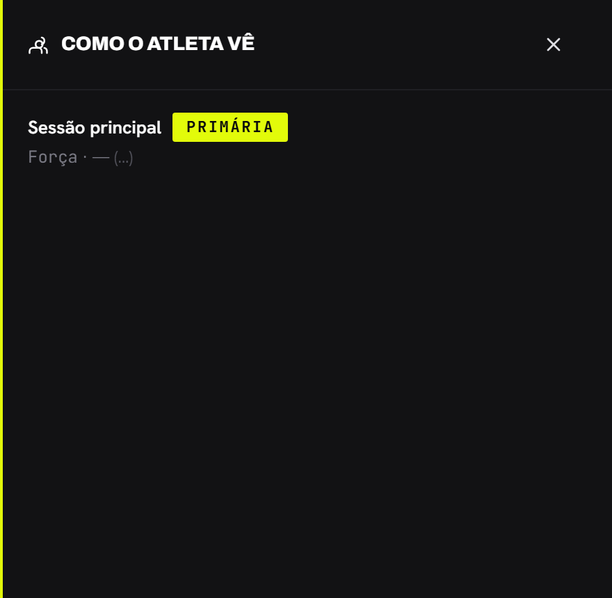 O drawer de preview com as sessões, a badge "Primária" e a nota de componente